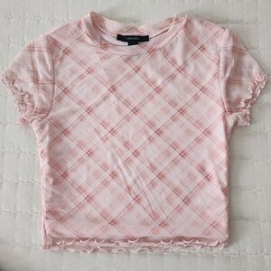 Forever 21 Pink Checkered Tee